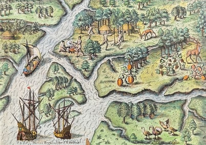 De Bry - Florida - The French reach Port Royal
