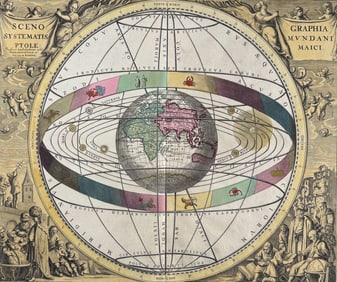 Cellarius - Ptolemy's Earth-centric Model of the Universe [Scenographia Systematis Mvndani