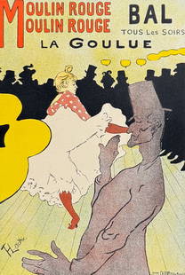 Maitres Affiches by Toulouse-Lautrec - Moulin Rouge, La Goulue: This first edition, folio lithograph after a poster is from Les Maitres de l'Affiche. The work was published by Imprimerie Chaix under the direction of Jules Cheret in Paris between 1896 and 1900. The
