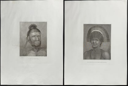 Captain Cook - 12 Engravings of Portraits of Native People