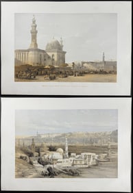 David Roberts - Pair of Lithographs of Cairo & Mosque of Sultan Hassan