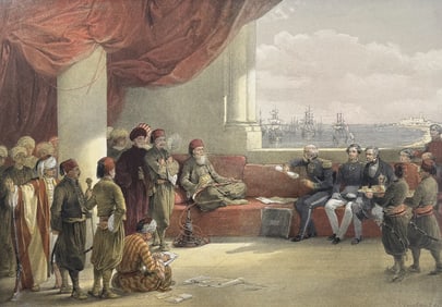 David Roberts - Interview with the Viceroy of Egypt, at his Palace, Alexandria, May 12th 1839
