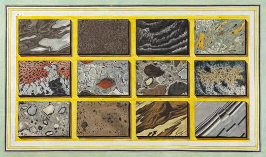Hamilton & Fabris - Marble and other mixed stones of Vesuvius polished: This sensational engraving is from William Hamilton's Campi Phlegraei, ou Observations sur les Volcans des Deux Siciles. [Phlegraean Fields, or Observations on the Volcanoes of the Two Sicilies]. It i