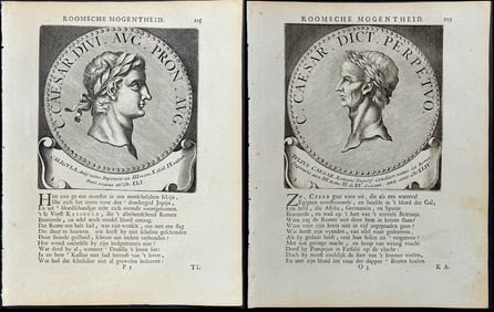 Bogaert - 10 Engravings of Portraits of Roman Caesar or Emperors