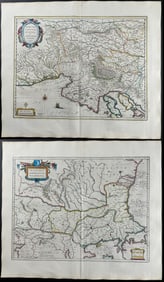Blaeu - 6 Engraved Maps of Europe: Silesia, Poland, Hungary, Slovenia, Romania
