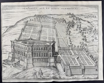 Braun & Hogenberg, pub. 1575 - View of Farnese Palace, Caprarola, Italy