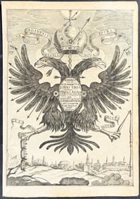 Kircher, pub. 1641 - Frontispiece with Two-Headed Eagle & Crowns