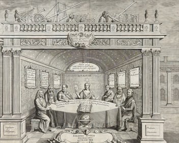 Hevelius - Hevelius's Astronomy Room with Scientists (Hevelius meeting Ptolemy, Tycho Brahe,