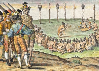 De Bry - Florida - The trophies and ceremonies that they have after returning from war victoriously