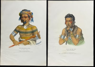 McKenney & Hall, Folio - 5 Native American Lithographs