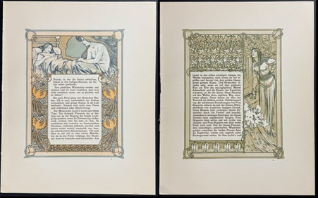 Mucha - 7 Ornately Illustrated Pages (most with text and image to each side)