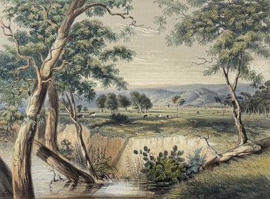 Angas, Australia - The City of Adelaide, from the Torrens near the Reed Beds. 1