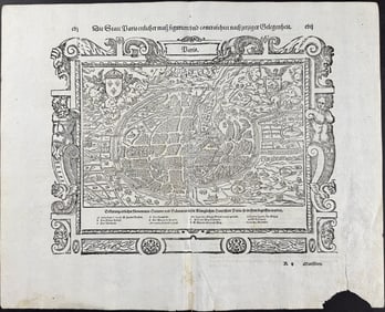 Munster, pub. 1598 - Map of Paris, France
