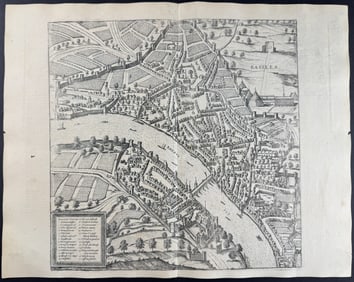 Braun & Hogenberg, pub. 1575 - View of Basel, Switzerland