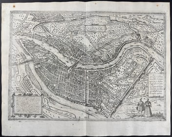 Braun & Hogenberg, pub. 1575 - View of Lyon, France