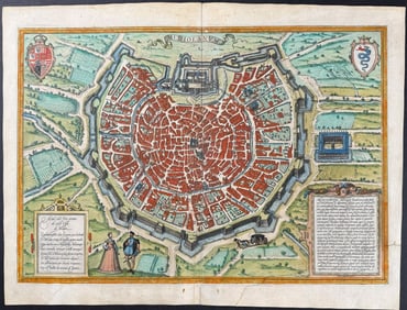Braun & Hogenberg, pub. 1575 - View of Milan, Italy
