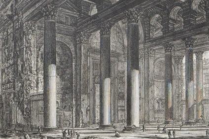 Piranesi - The Pantheon. Interior of the Portico