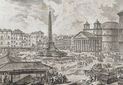 Piranesi - The Piazza della Rotonda, with the Pantheon and Obelisk