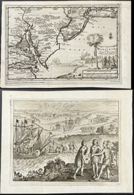 Van der Aa - 8 Engravings of early Virginia