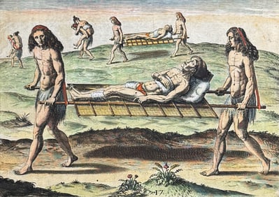 De Bry - Florida - Manner in which their hermaphrodites are employed (Stretchers)