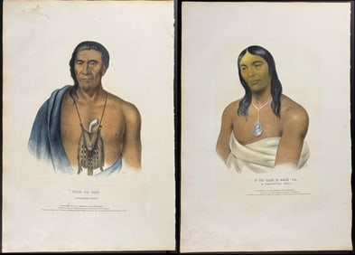 McKenney & Hall, Folio - 4 Native American Lithographs