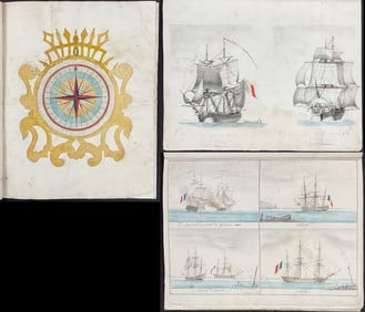 Le Bel's Recueil de Vaisseaux.. - 59 Original Watercolors of Ships