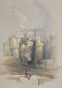 David Roberts,, Royal Sub. Ed. - Part of the Hall of Columns at Karnak, seen from without