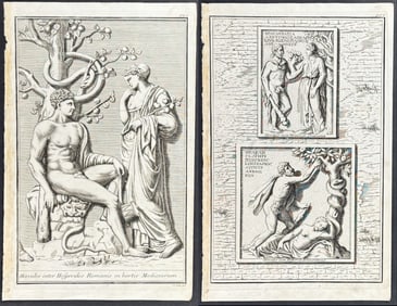 Volckamer - Pair of Engravings with Hercules in Garden