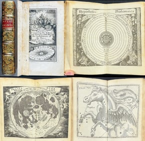 Seller's Atlas Coelestis - Volume with 59 Celestial Engravings, 2 Portraits, & Frontispiece