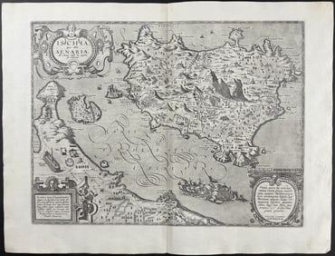 Ortelius, pub. 1613 - Map of Ischia, Italy