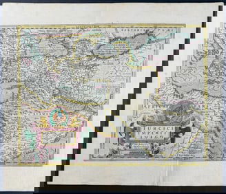 Mercator & Hondius, pub. 1634 - Map of the Ottoman Empire (Turkey, Balkans, Anatolia, the Levant,