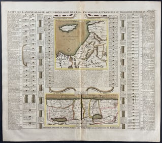 Chatelain - Genealogy Chart & Map of Holy Land, Israel