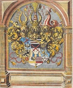 De Bry - Shield or Crest with Ancient Diving Helmets