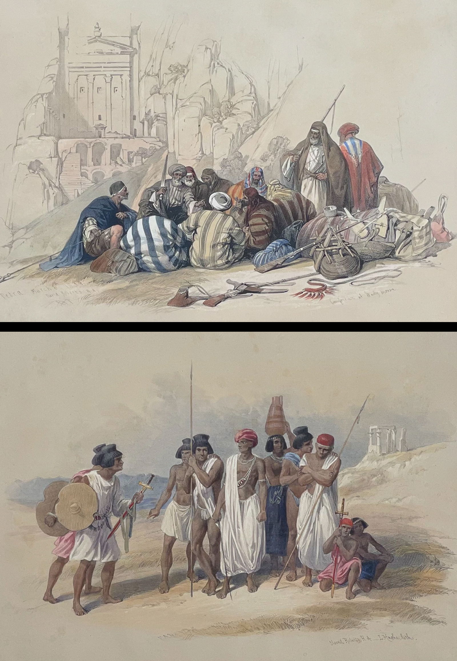 David Roberts, Royal Sub. Ed. - Pair of Lithographs of Arab and Nubian People