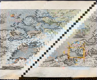Ortelius - Map of Zeeland, Netherlands with Sea Monster