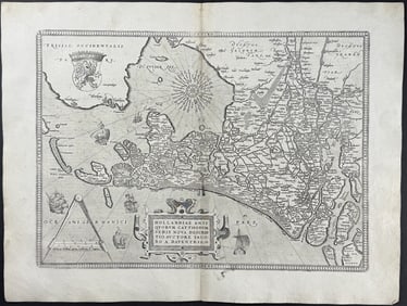 Ortelius, pub. 1613 - Map of Holland or The Netherlands