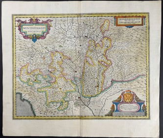 Mercator & Hondius, pub. 1634 - Map of the Duchy of Montisferrati, Italy