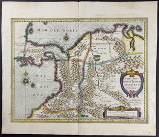 Mercator & Hondius, pub. 1634 - Map of Colombia, Panama, and Ecuador (Terra Firma)