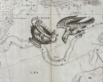 Hevelius - Constellation Chart: Crater, Corvus