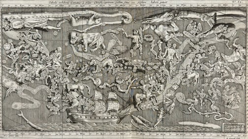 Lubieniecki - Constellations, Celestial Chart [Tabula exhibens Cometas]. 62