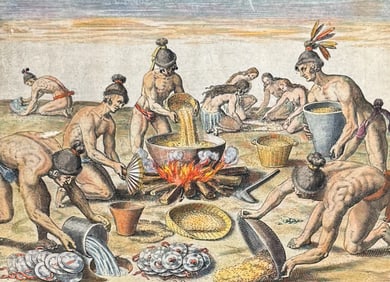 De Bry - Florida - Preparations for a feast