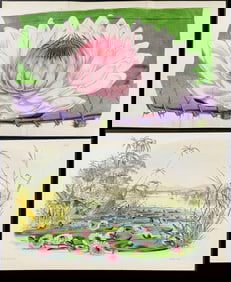 Curtis - 4  Victoria Regia Water Lily Prints & Text