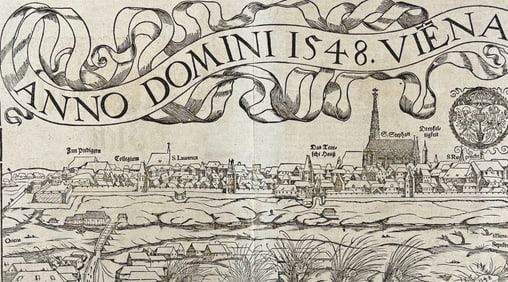 Munster, pub. 1598 - Map of Vienna, Austria