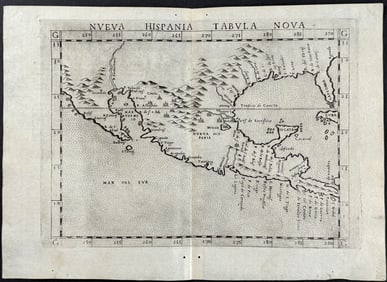 Ziletti's Ptolemy, pub. 1574 - Map of New Spain (Mexico, California, Southern North America with