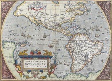 Ortelius, pub. 1613 - Map of the Americas (New World)