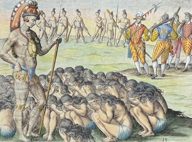 De Bry - Florida - The chief applied to by woman whose husbands have died in war or disease