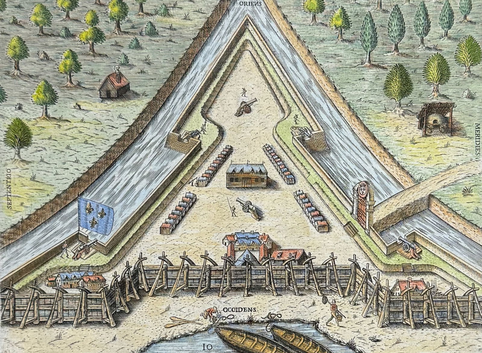 De Bry - Florida - Picture of Fort Caroline (1 of 2)