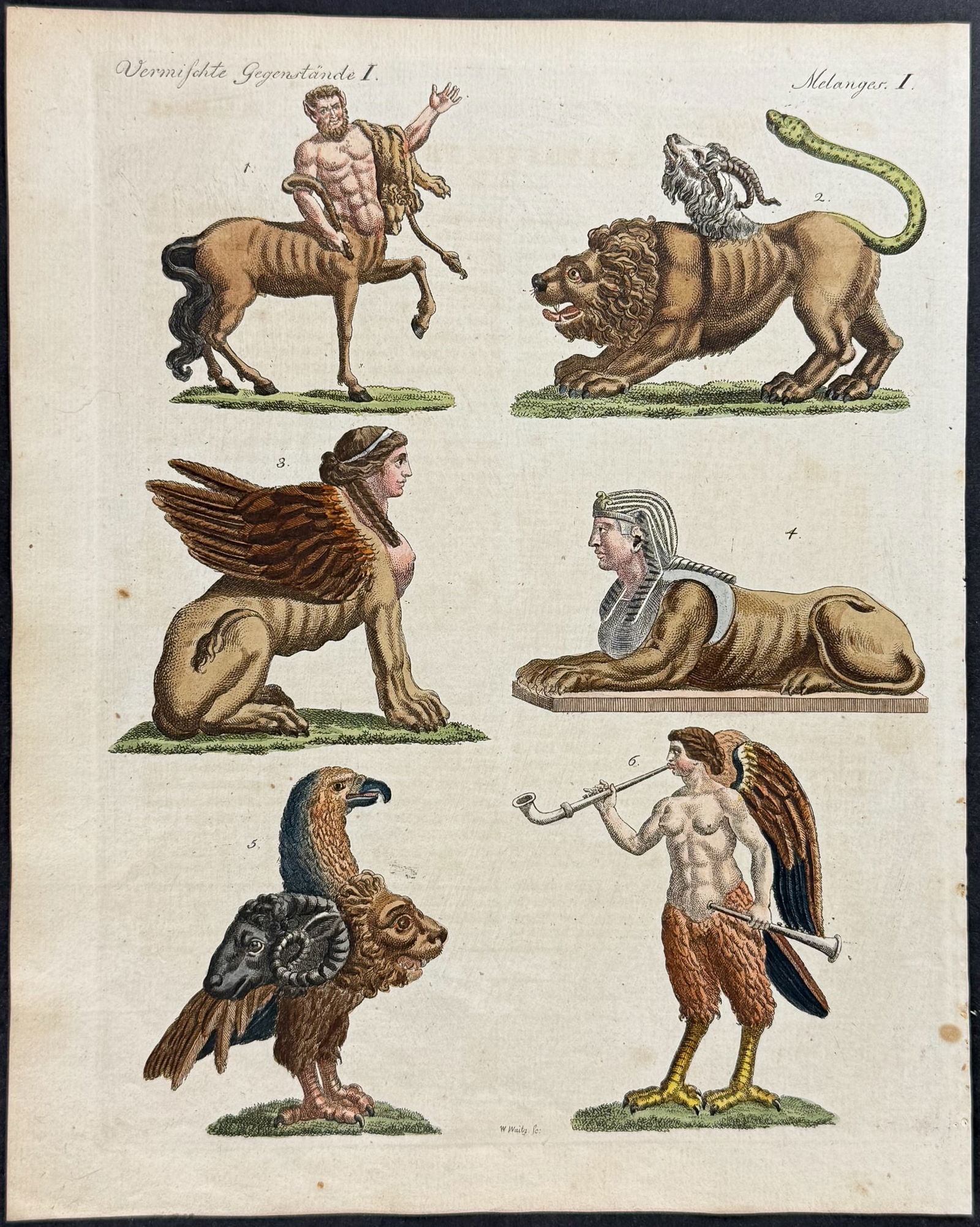 Bertuch - Mythical Creatures: Sphinx, Centaur, Harpy, Chimera (1 of 1)