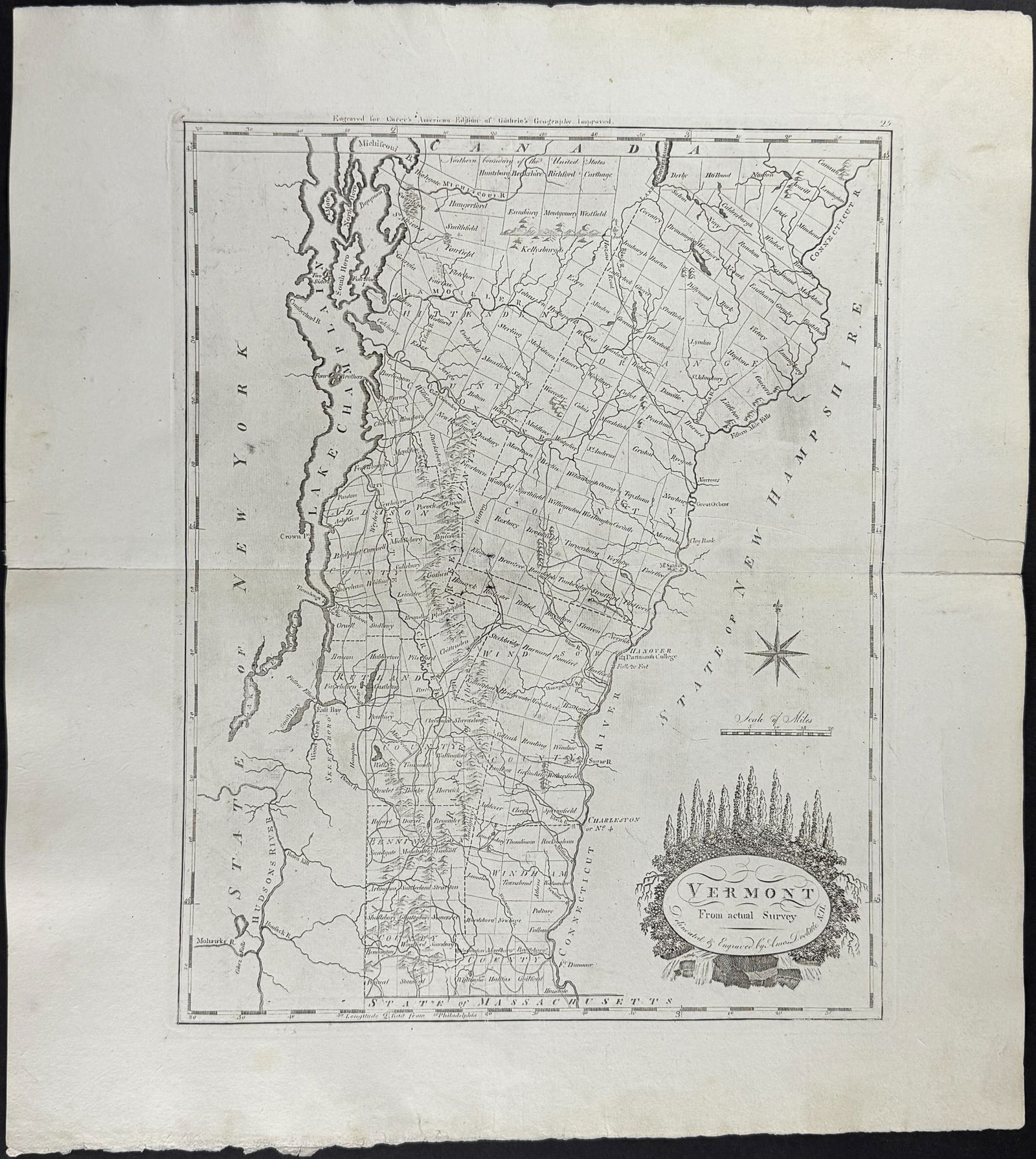 Carey, pub. 1800 - Map of Vermont (1 of 1)