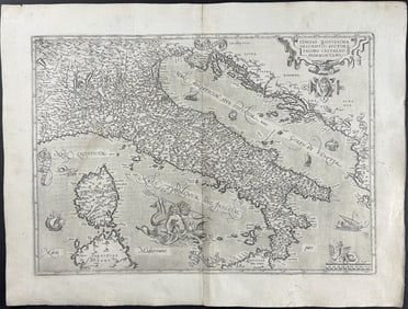 Ortelius, pub. 1613 - Map of Italy